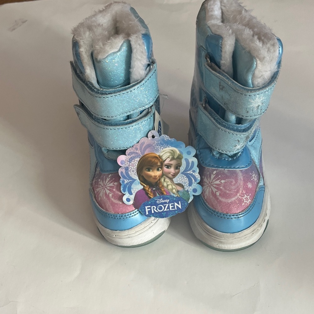 Disney Frozen Themed Blue and Pink Kids Snow Boots